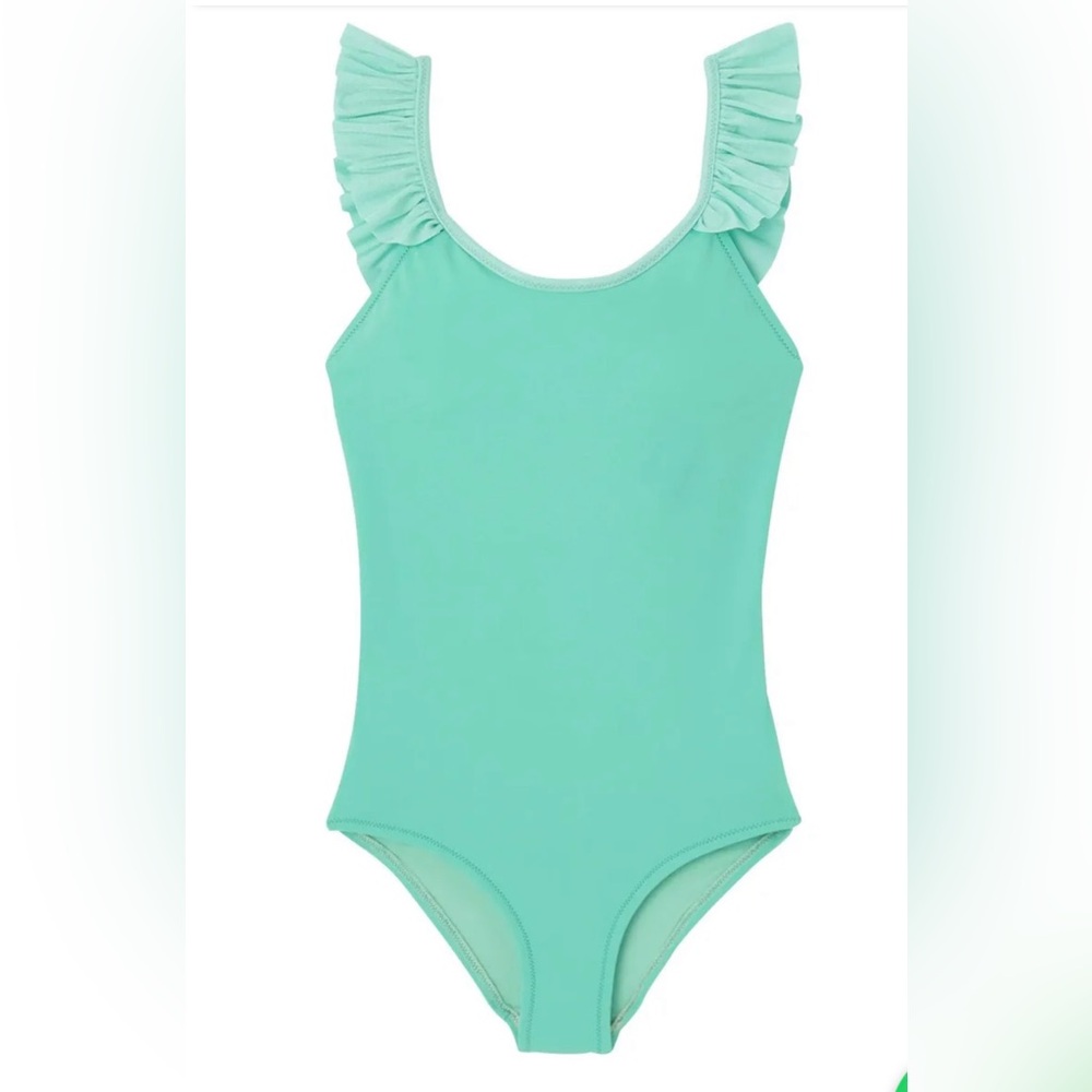 Girls' Mint Ruffle Strap One-Piece Swimsuit